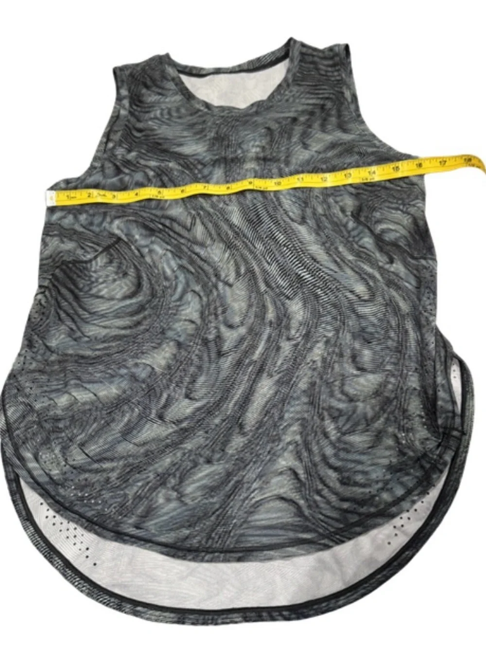 Lululemon Women Dimensional Icing Blue DWMM High Neck Split Hem Run Tank Top 4